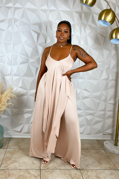 Cut You loose Two Piece Pants Set (Nude)