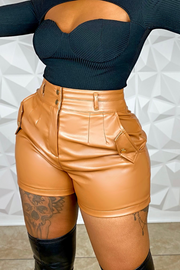 Game Changer Faux Leather Shorts